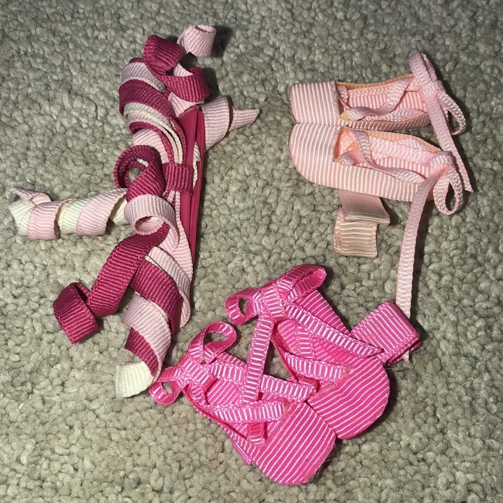 Handmade Girls kids Hair Accessories‎ clip’s barrettes Tie Lot (18) Ballet Shoes